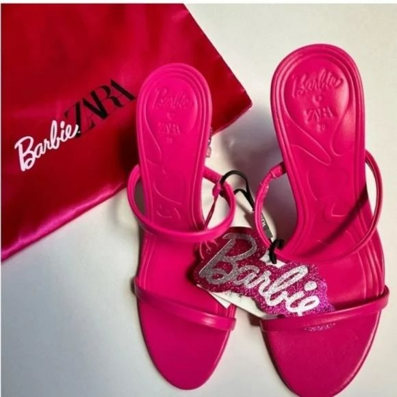 NWT ZARA X BARBIE™ LEATHER SANDALS - Picture 8 of 10